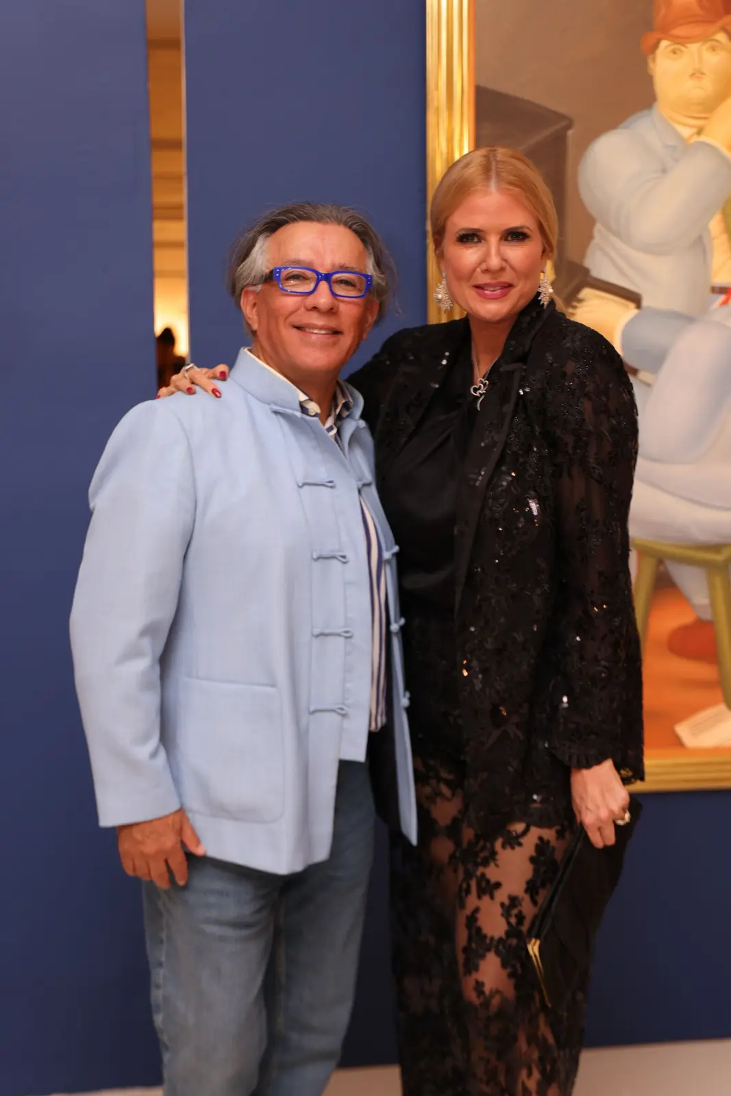 Sergio Orozco and Sisi Fleitas at the Botero & Music opening.